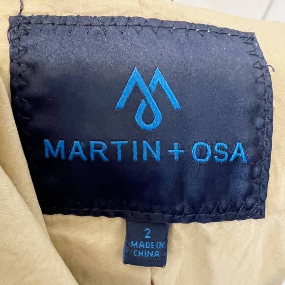 Martin and Osa Khaki Linen Blend Casual Military Style Utility Jacket Size 2 - Picture 12 of 14